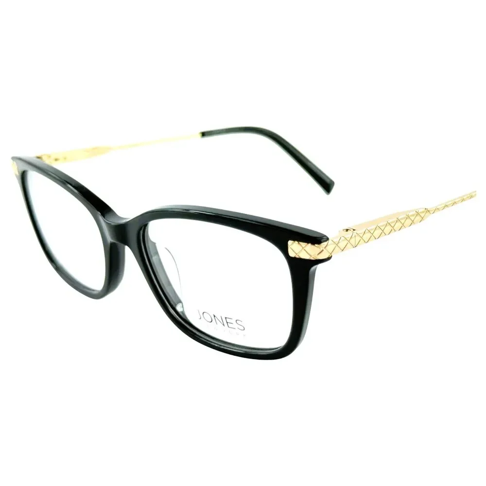 Jones New York VJON792 Womens Plastic Eyeglass Frame Black 51-17 Spring Hinges